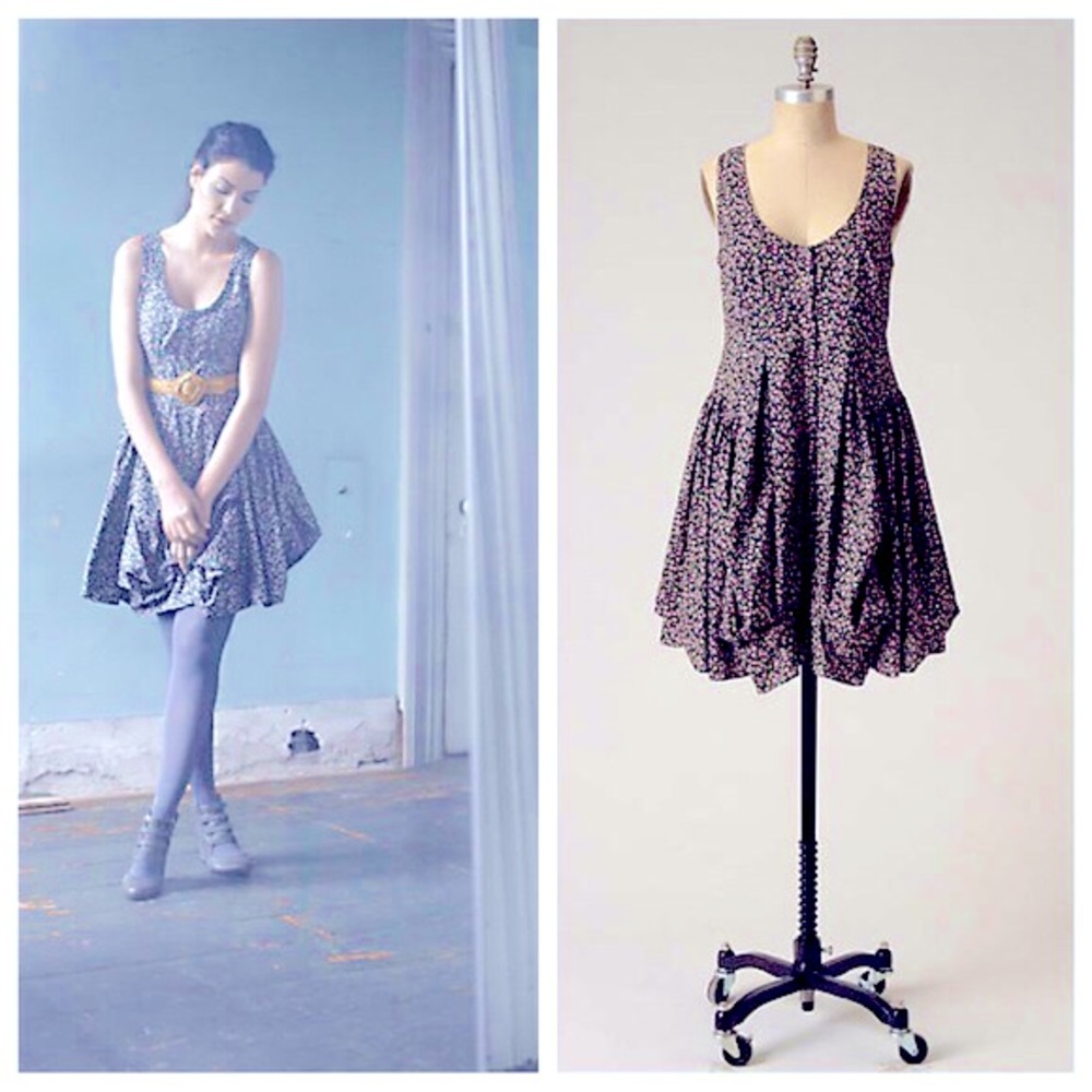 Anthropologie Maeve Gathered Alyssum Dress